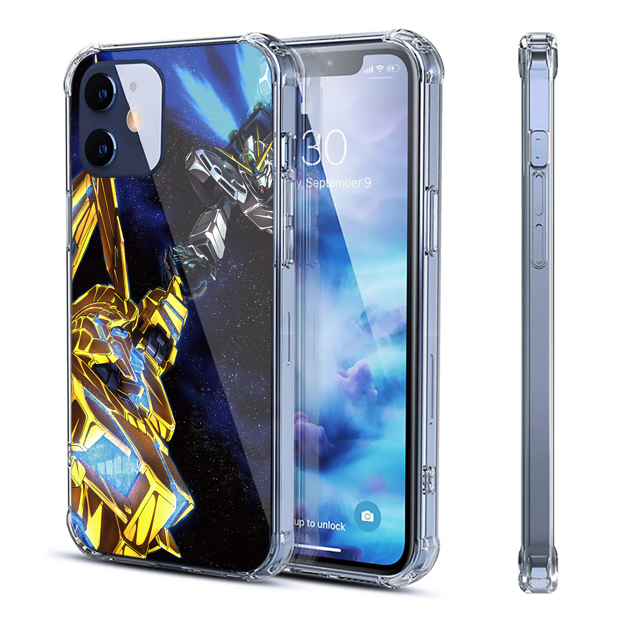 （画像用） 機動戦士ガンダム Mobile Suit Gundam 【iPhone 12シリーズ対応】透明スマホケース（クリアソフトケース）